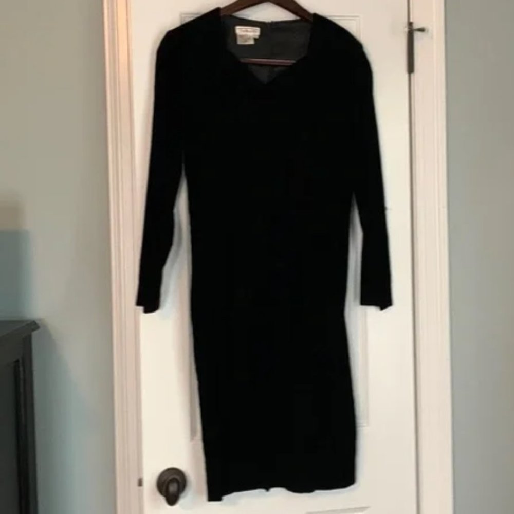 Talbots black velvet formal dress